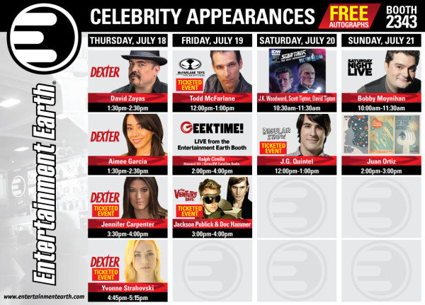 2013 Entertainment Earth Celebrity Autographs
